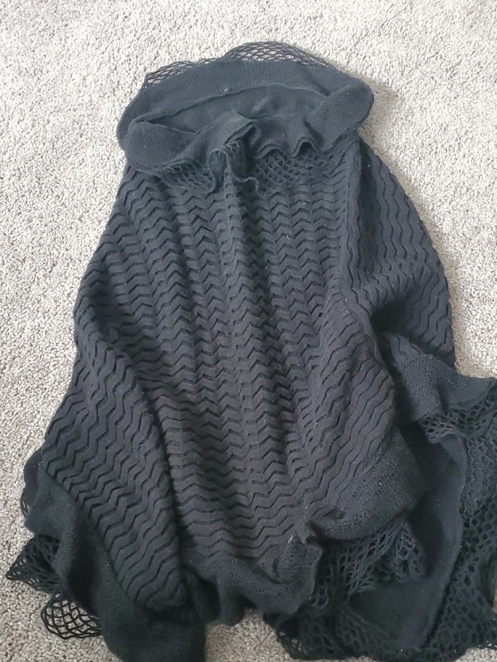 Black Open-Knit Women's Sweater